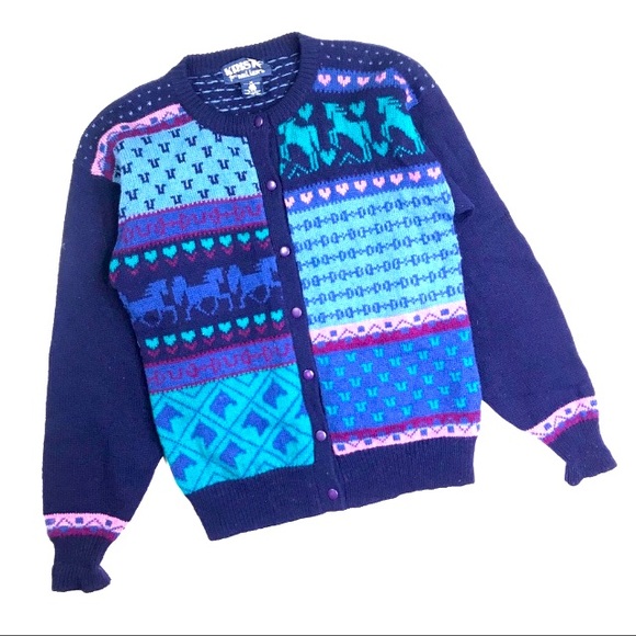 kristy Sweaters - Vintage Kristy Miller Wool Sweater With Horses 🐎